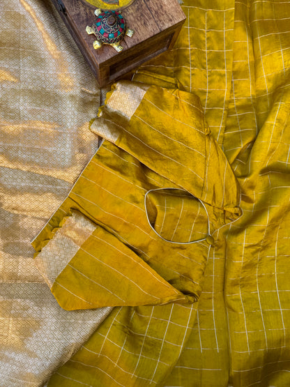 Raw Mango Handloom Saree in Mustard