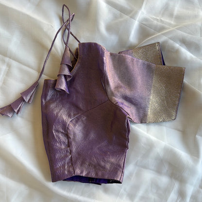 Tissue saree in metallic Lavender