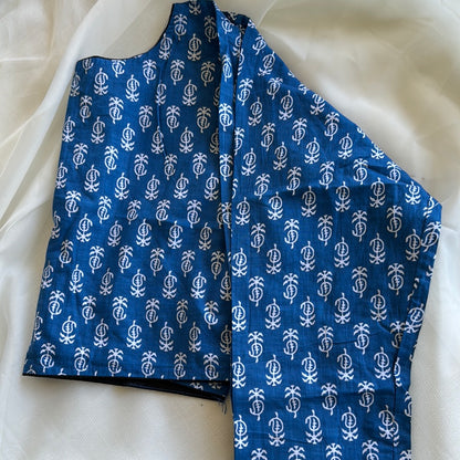 Royal Blue Blockprint Blouse