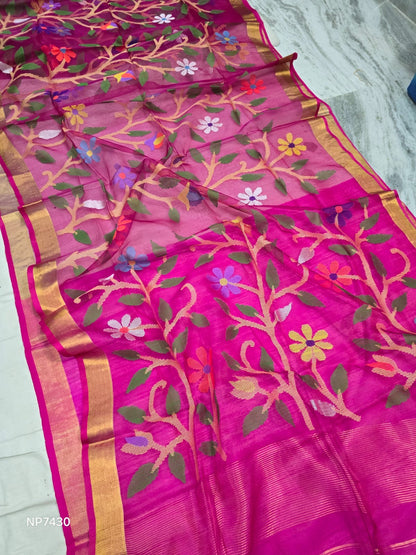 Pure Muslin Jamdani Handloom saree