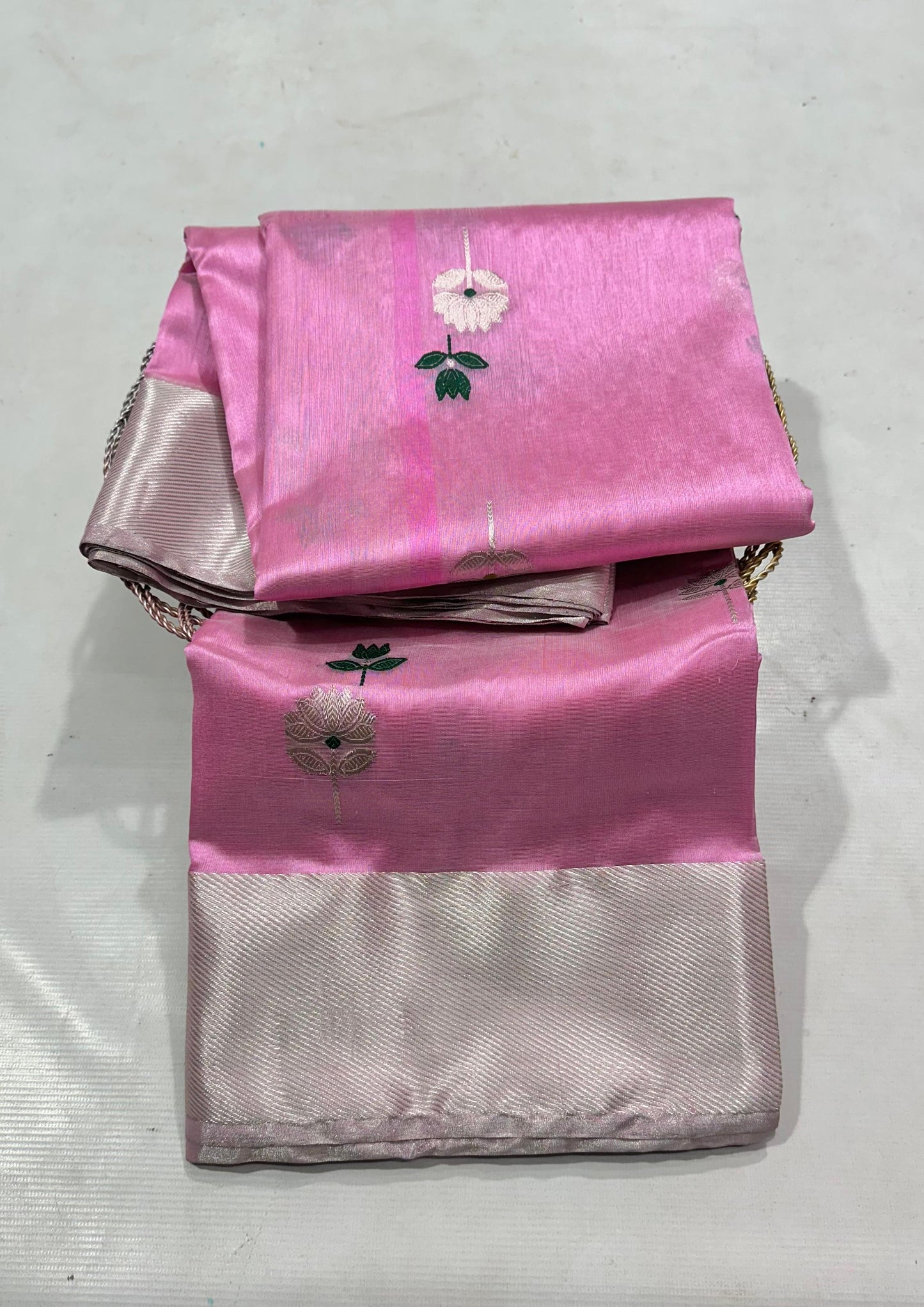 Chanderi silk Saree in Pink