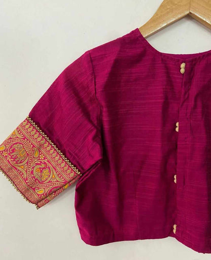 Rani Pink Blouse with Banarasi Pink Border