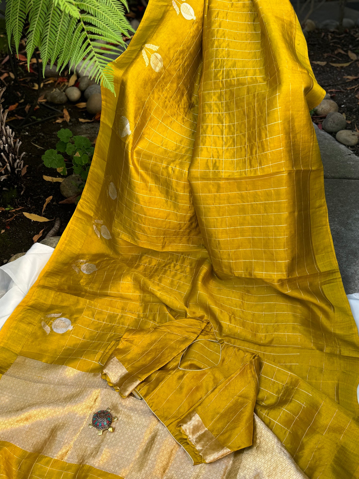 Raw Mango Handloom Saree in Mustard