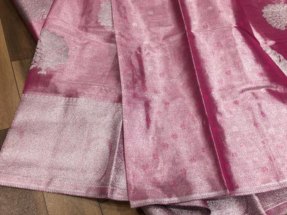 Tisse Kanchivaram Semi Pattu Sarees in Pink