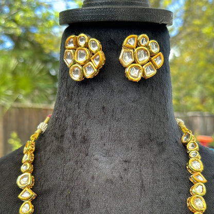 Single Layered Kundan Meenakari 2 way necklace