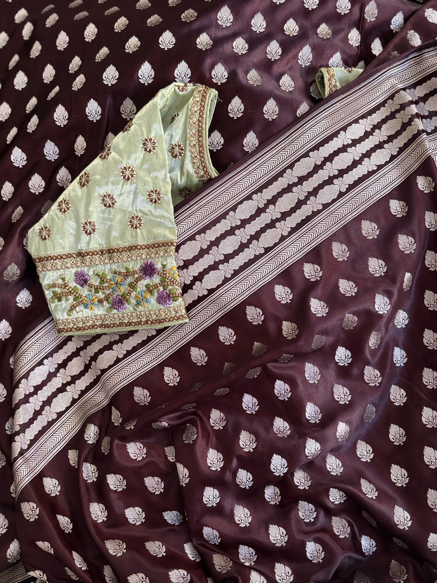 Pure Banarasi Saree in Brown