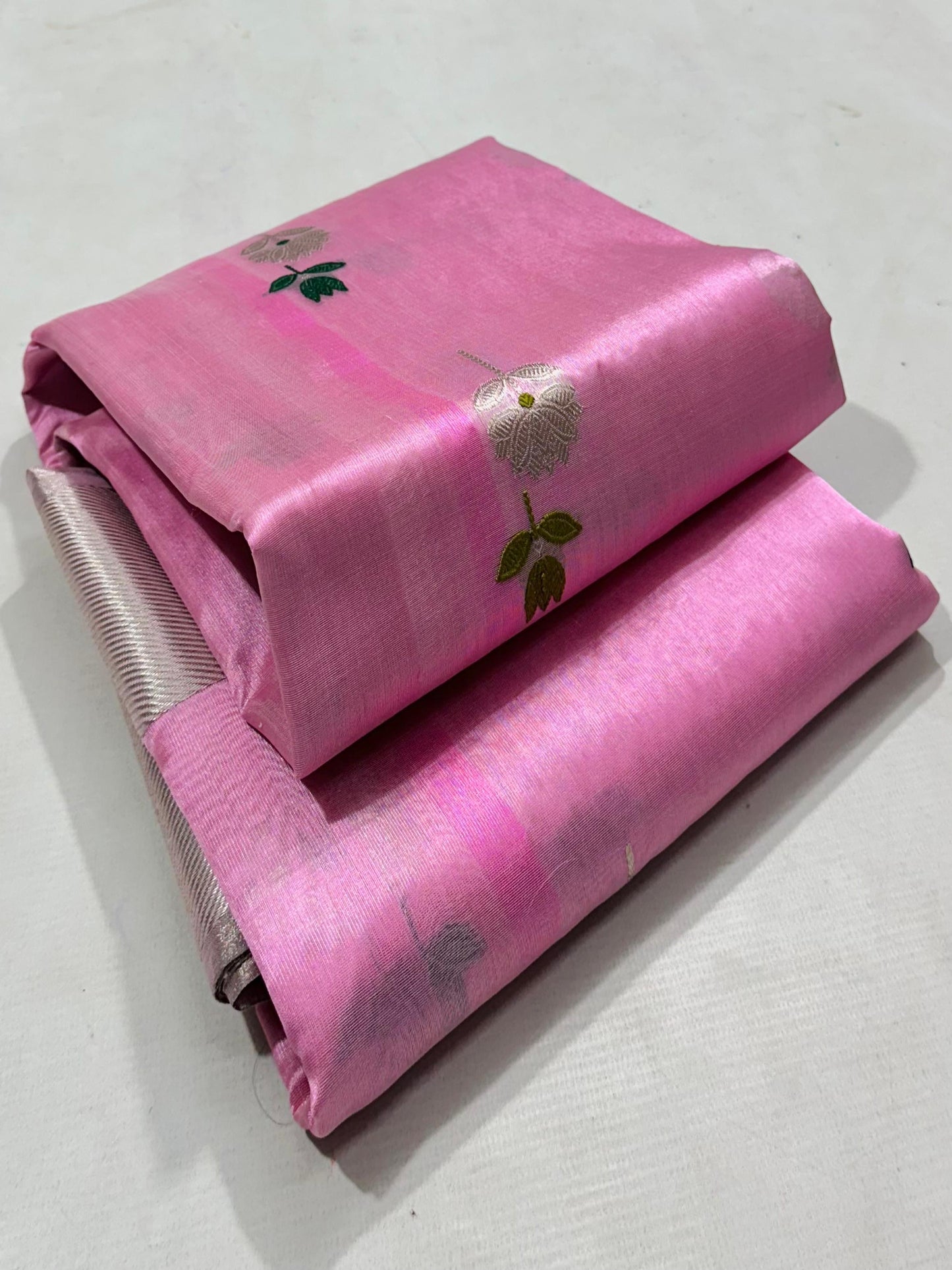 Chanderi silk Saree in Pink