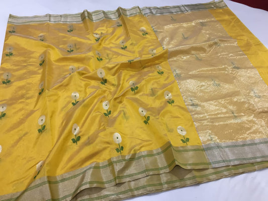 Chanderi silk Saree in Yellow