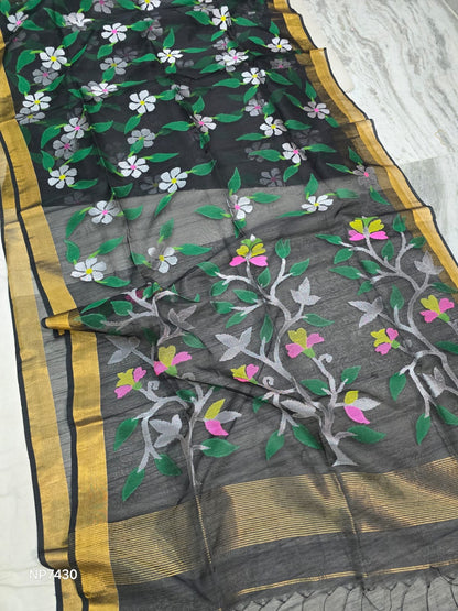 Pure Muslin Jamdani Handloom saree