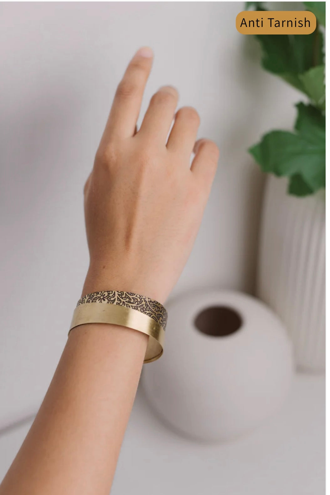 Brass Anti Tarnish Cuff style - Dual Tone