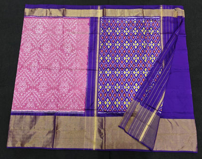 Pure Silk Pochampally Ikkath Sarees with Khaddi Border