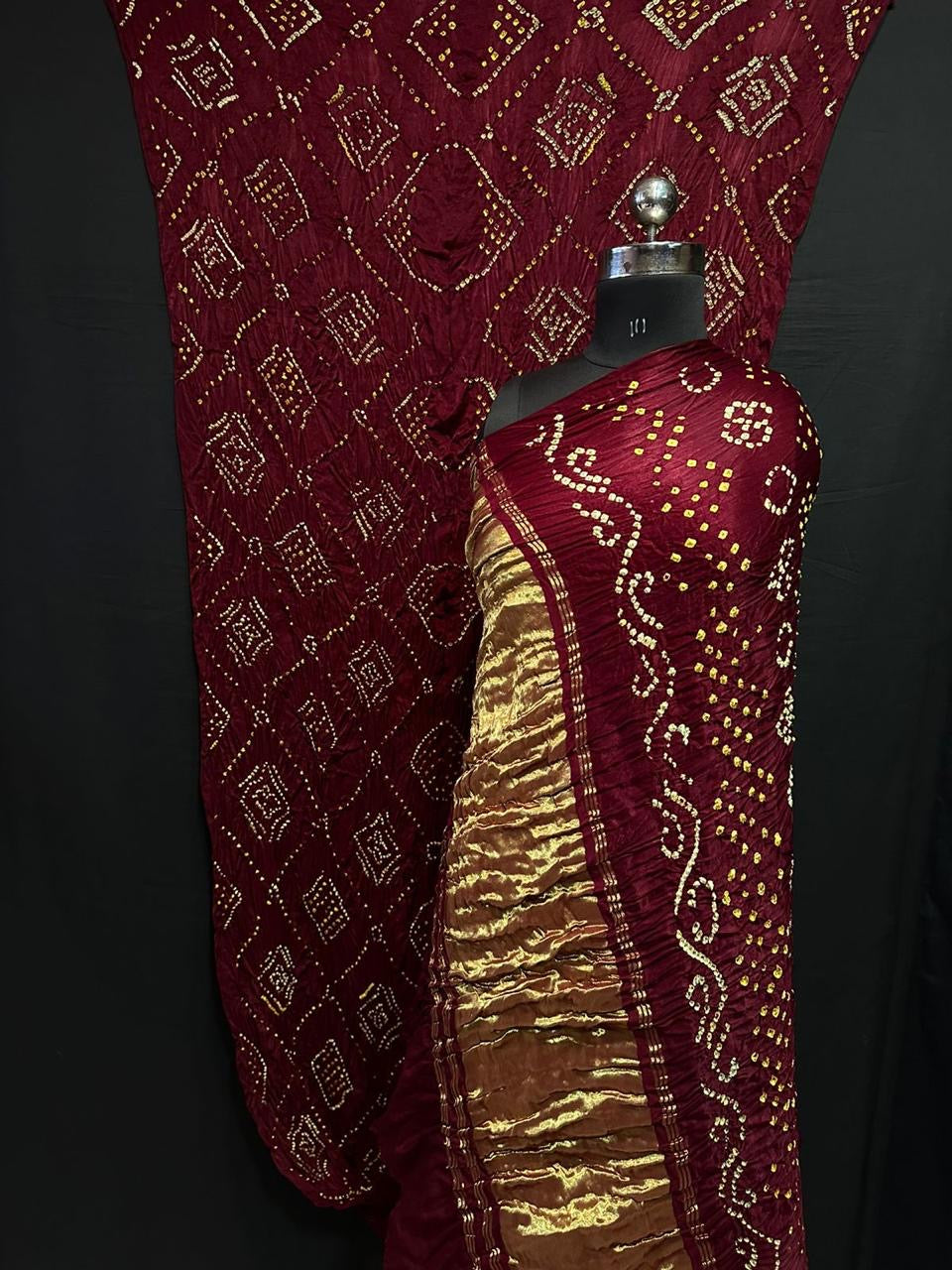 Handwoven Bandhini Saree