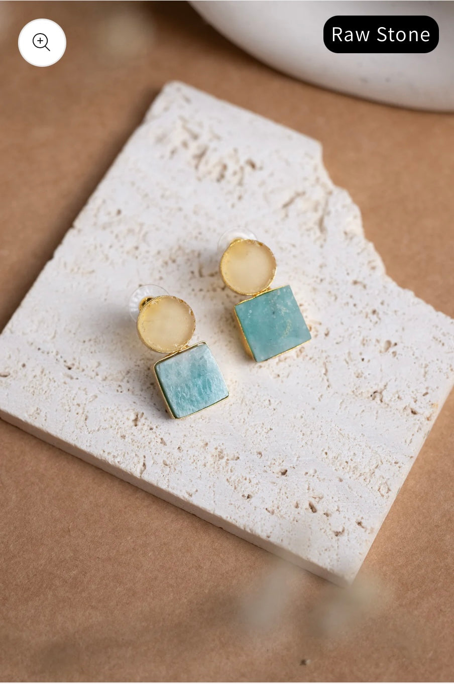 Raw Stone Semi Precious Earrings