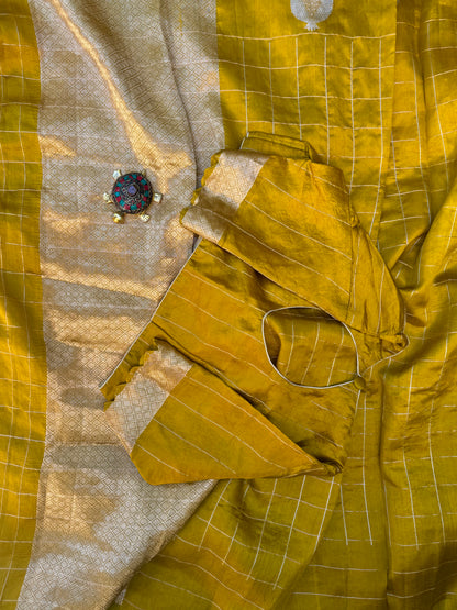 Raw Mango Handloom Saree in Mustard