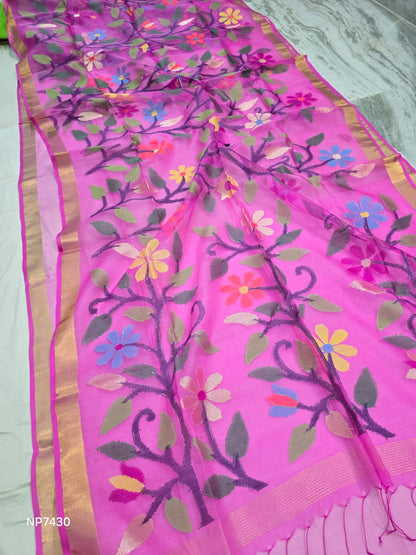 Pure Muslin Jamdani Handloom saree