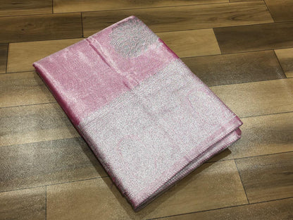 Tisse Kanchivaram Semi Pattu Sarees in Pink