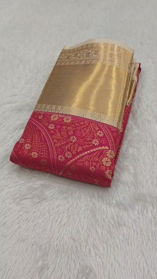 Red with Gold Khaddi Style border