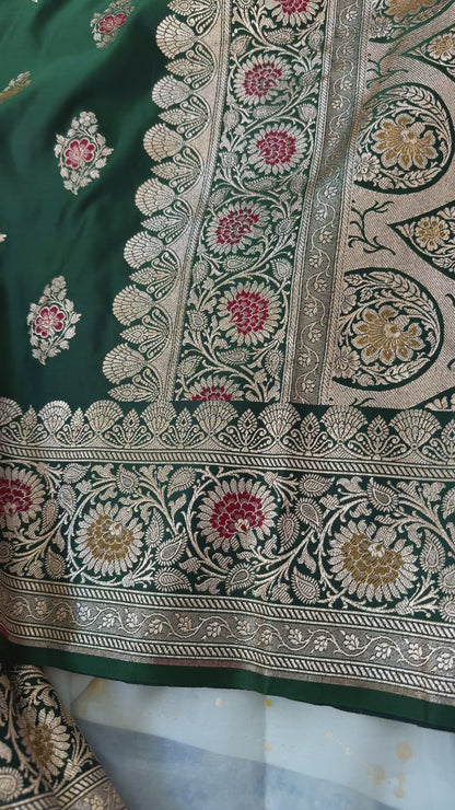 Pure Banarasi Saree in Green